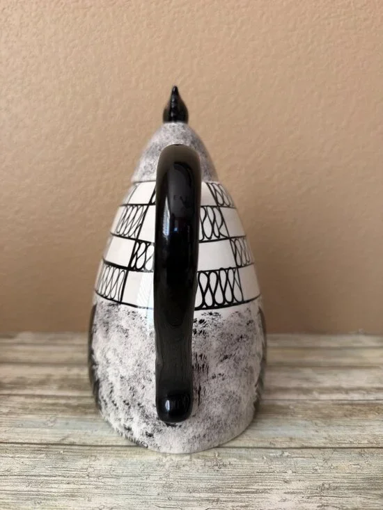 Cats By Nina Lyman Black Cat Ceramic Teapot 9" Pre-owned - Picture 12 of 15